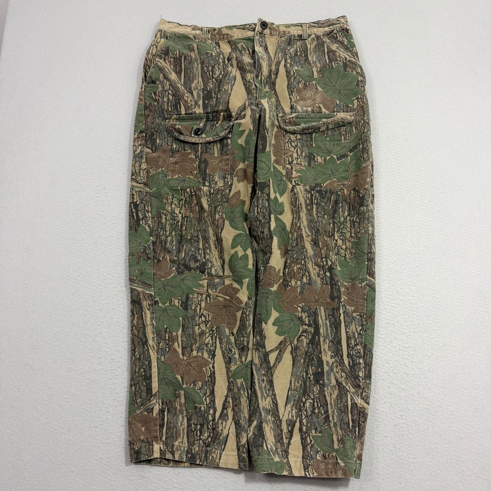 Vintage Ocoee Pants Men's 38x29 Brown Trebark Camo Hunting Cargo Utility 90s USA